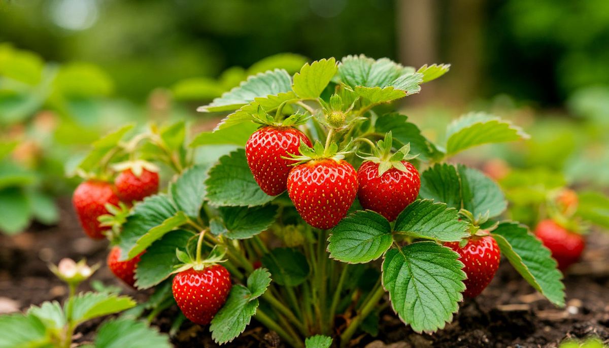 Клубника на грядке