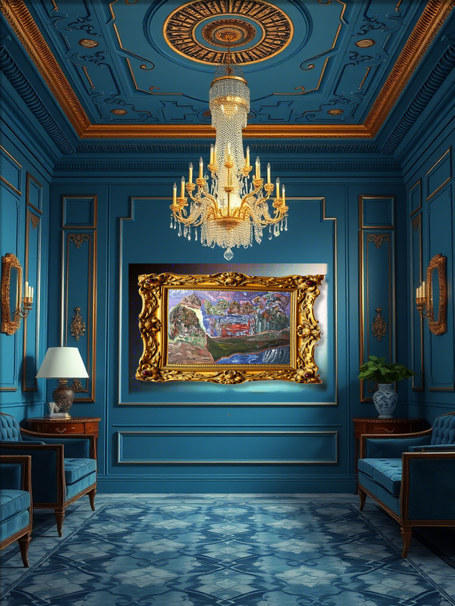 Картина "Кротоновые Врата", акрил, лак, текстурная паста, 60х100 см