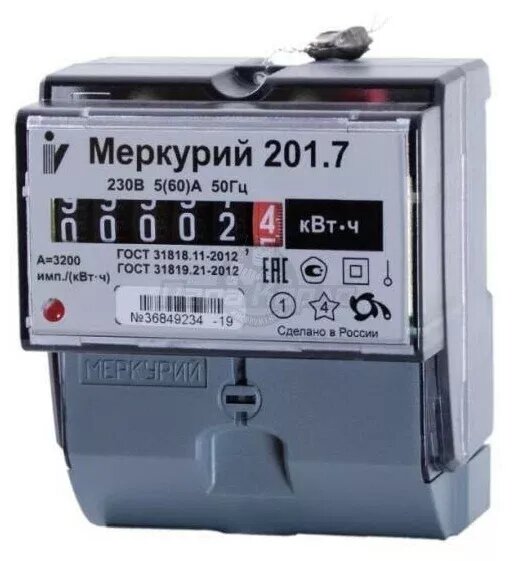 Меркурий 201.7 однотарифный электрический счетчик