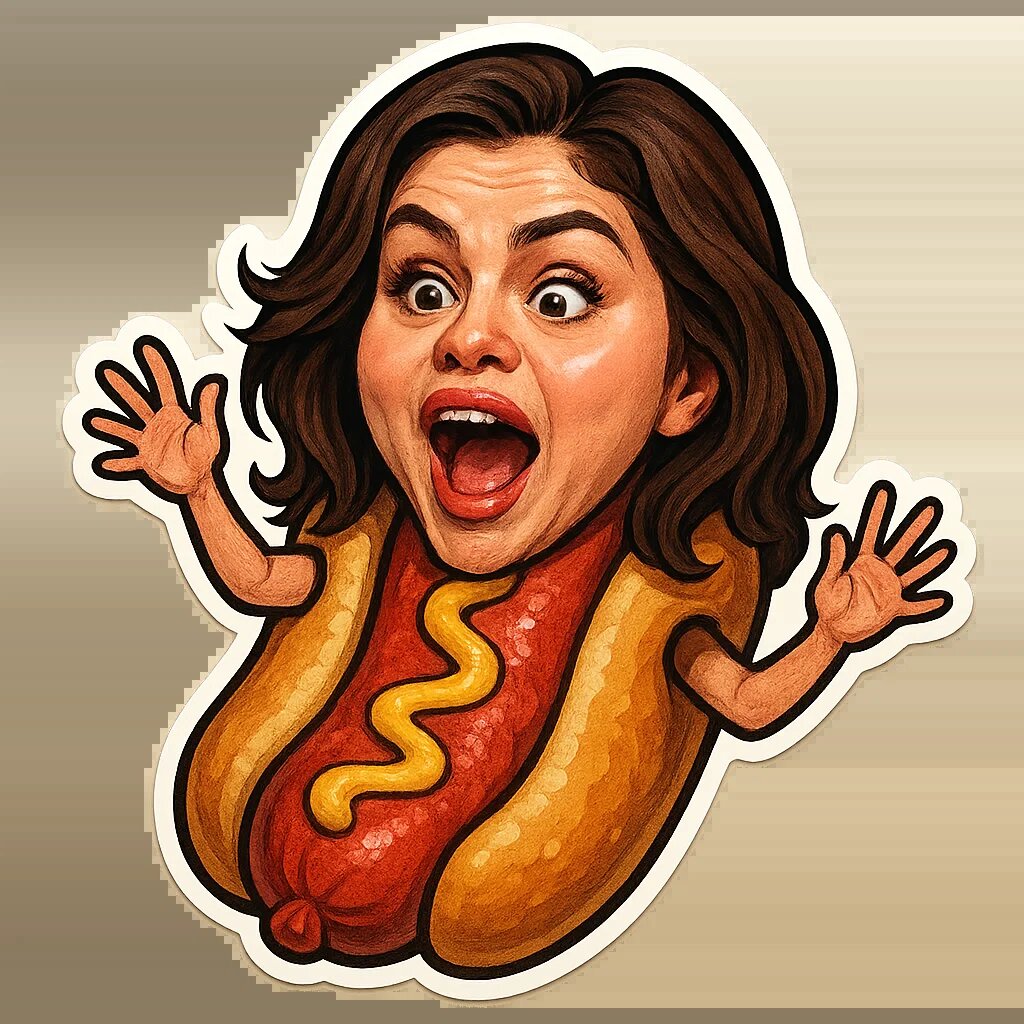 Гипердетализированная карикатура на Селену Гомес