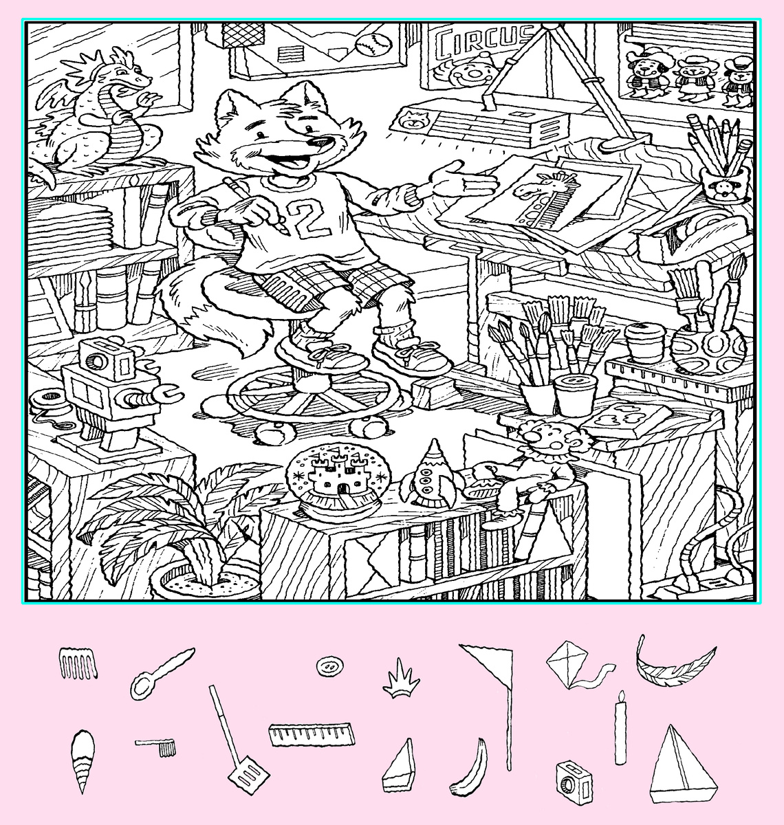 Тест на внимательность: найди ложку, флаг, перо и другие предметы на картинке. Картинка подготовлена автором