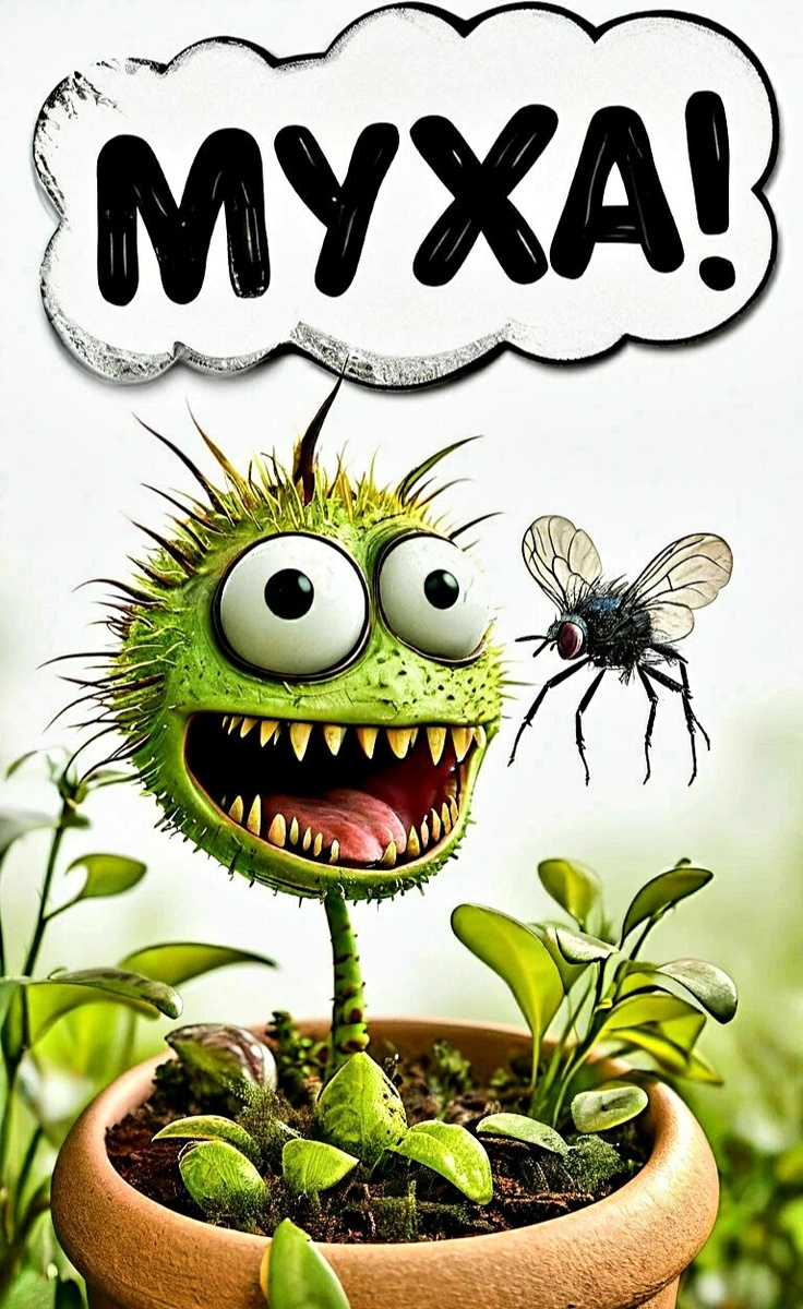 Растение которое кушает насекомых 