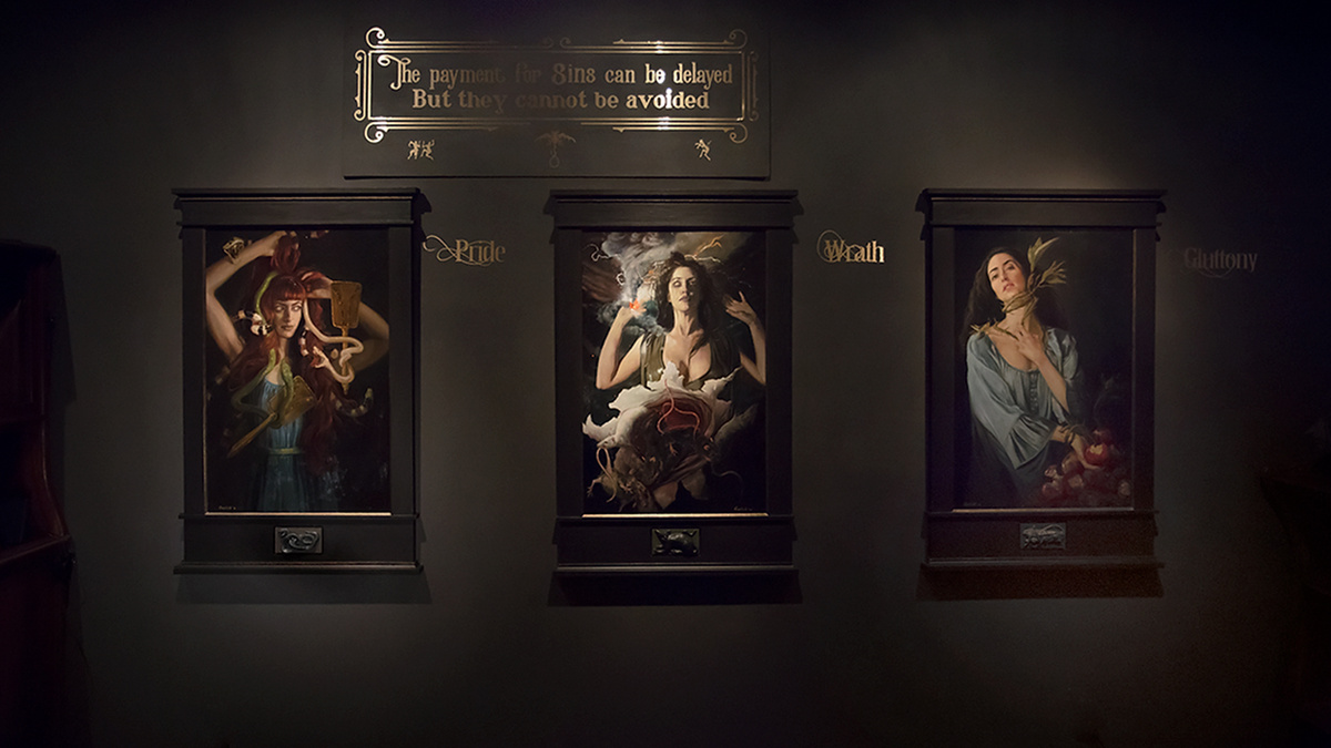 Выставка "Семь смертных грехов" Гейл Потоцки в Музее искусств Century Guild, август 2017 г.