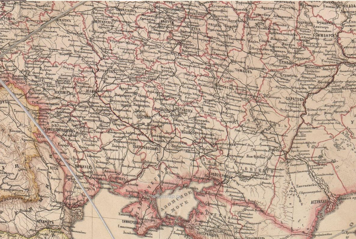 Карта Российской Империи, 1882 год.