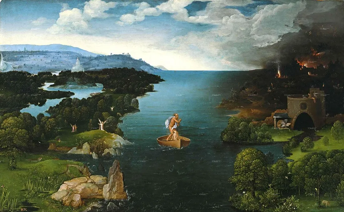 «Харон, пересекающий реку Стикс», Иоахим Патинир, 1524, Музей Прадо