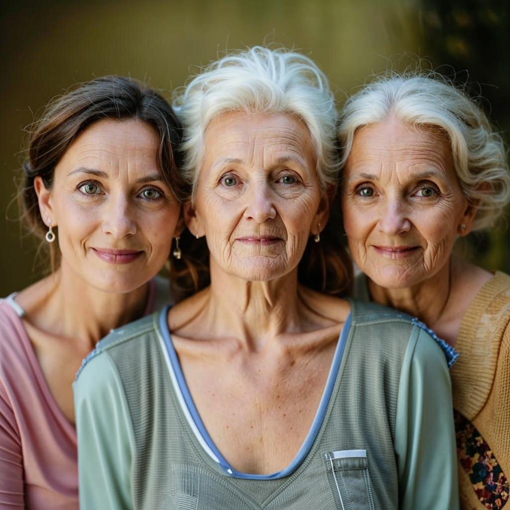 Три мои пациентки не состоят в родстве и даже не знакомы друг с другом - но по возрасту они принадлежат трем поколениям - такая и картинка