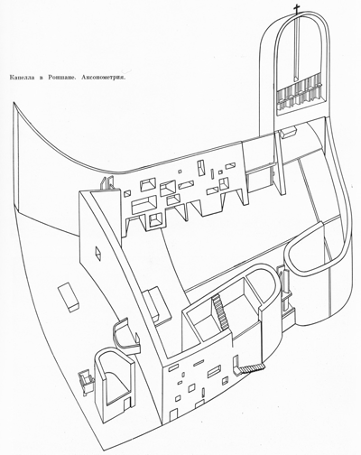 Капелла Роншан, аксонометрия