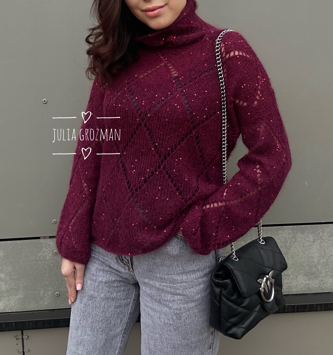 Мохер на шелке + пайетки на хлопке