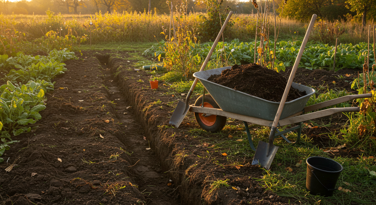 Для ранних огурцов готовлю грядки ещё с осени