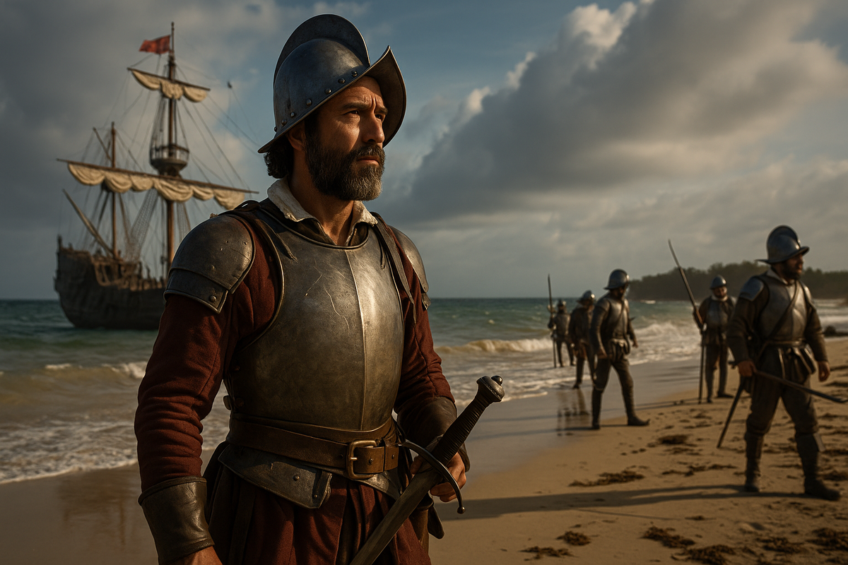 Эрнан Кортес и его горстка испанцев в представлении ИИ