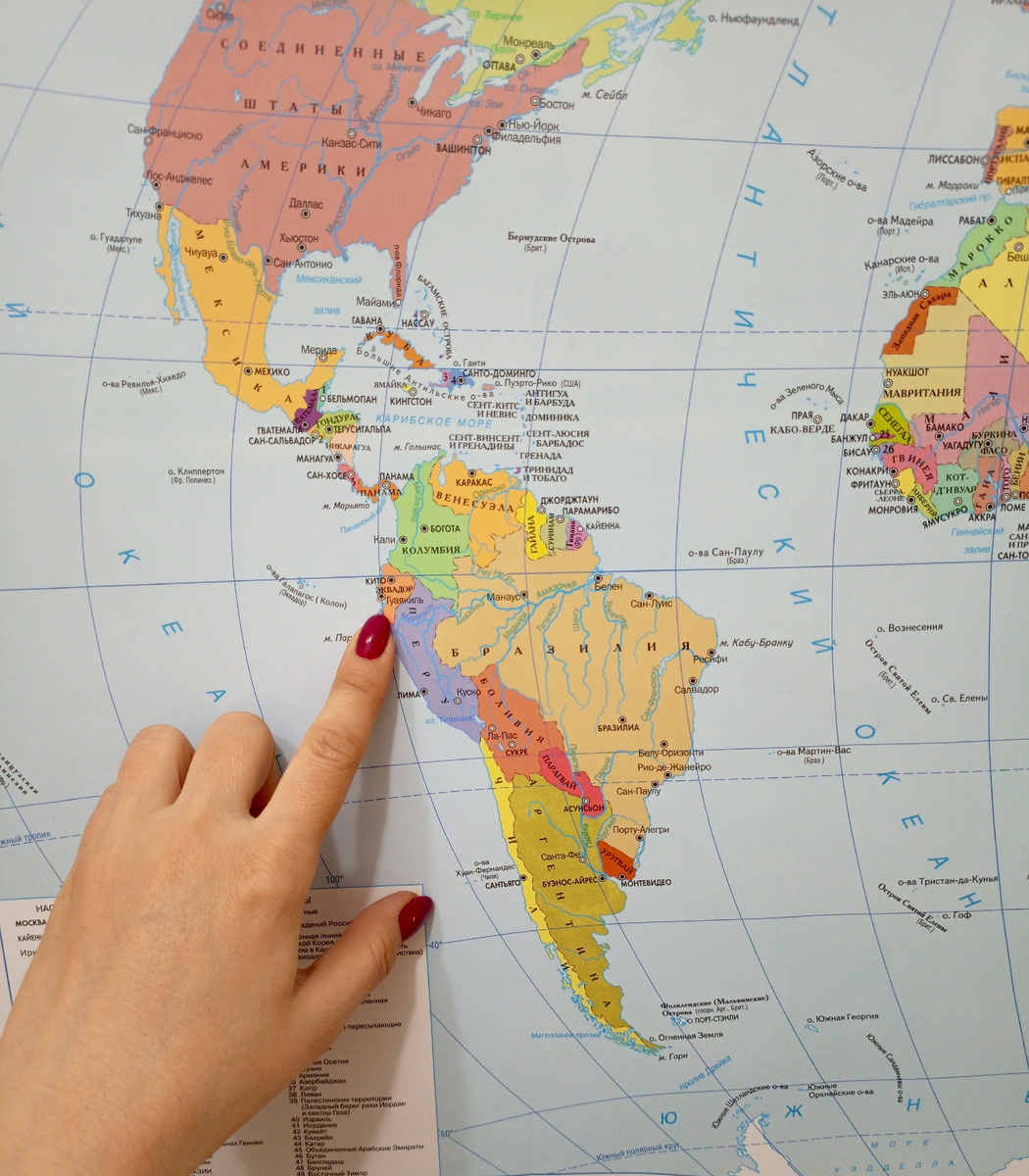 Эквадор на карте мира