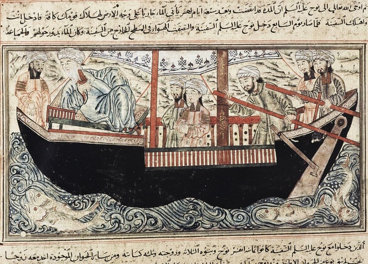 Ковчег Нуха. Миниатюра из рукописи "Всемирной истории Рашид ад-Дина", 14 век. Фото из открытого доступа