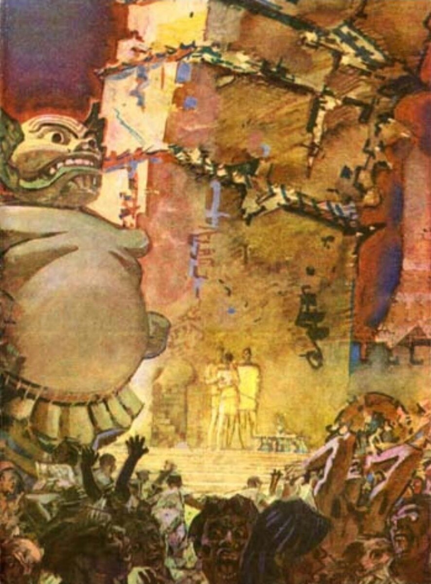 Александр Побединский. Иллюстрация к роману Ивана Ефремова "Час быка". Изображение взято из открытых источников