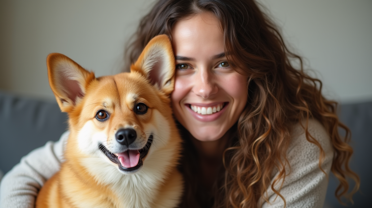 Корги с хозяйкой