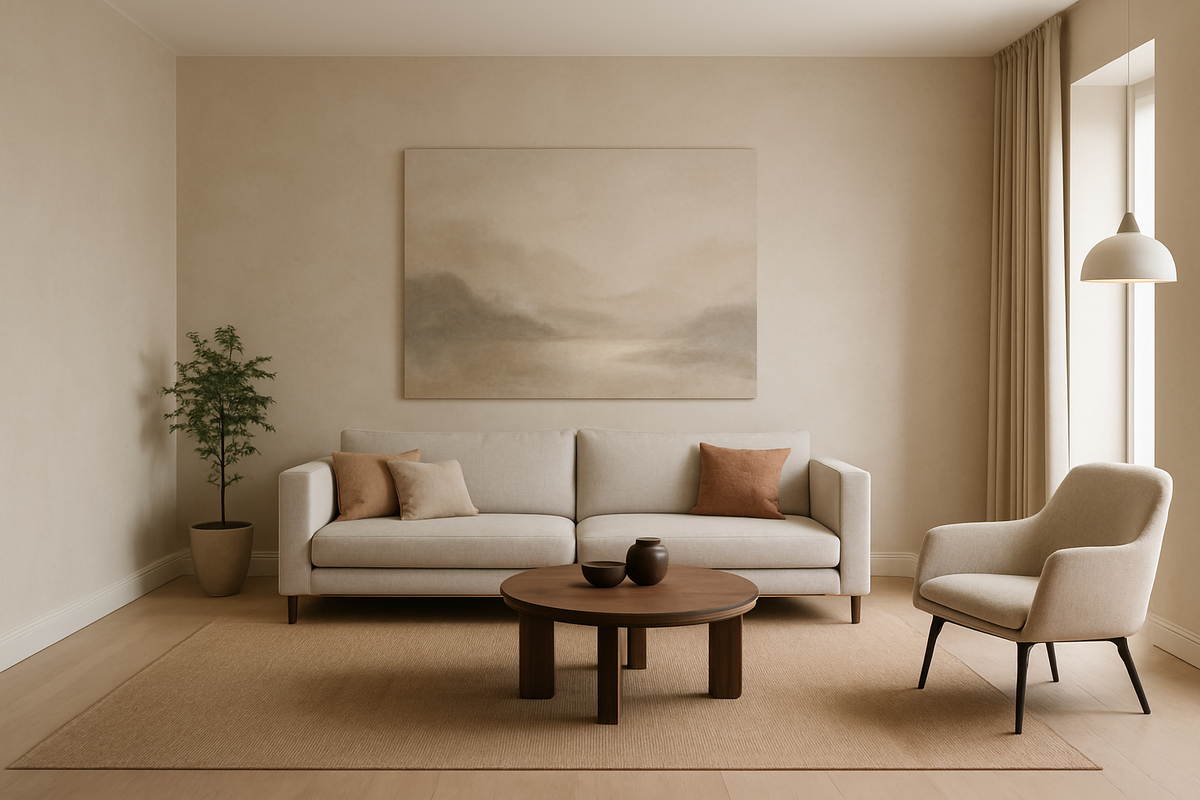 Интерьер с «пустотой», без заставленных полок и мебели