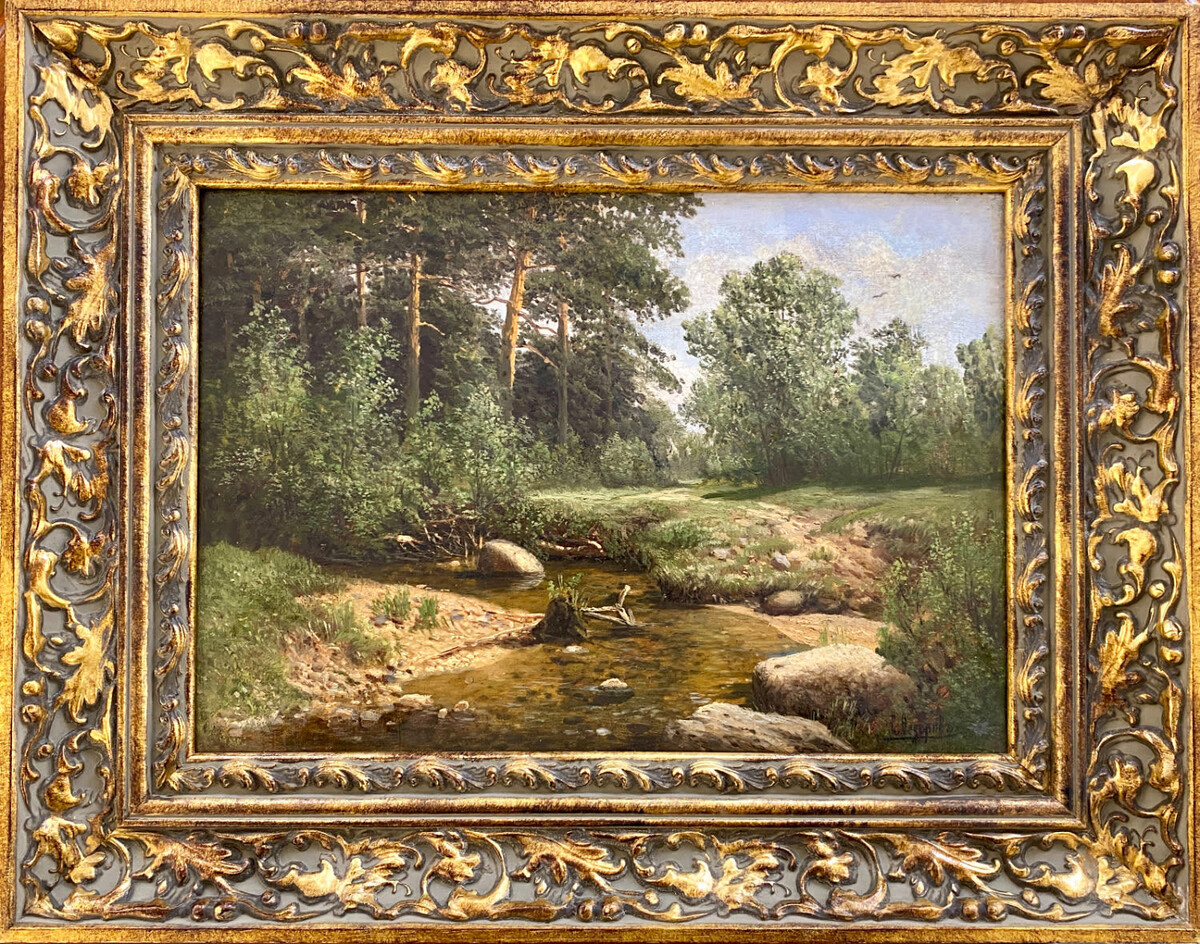 Лесной пейзаж, конец XIX - начало ХХ вв., материалы: холст, масло, размеры: 30,8 х 44,5 см. Источник: фото из Интернета