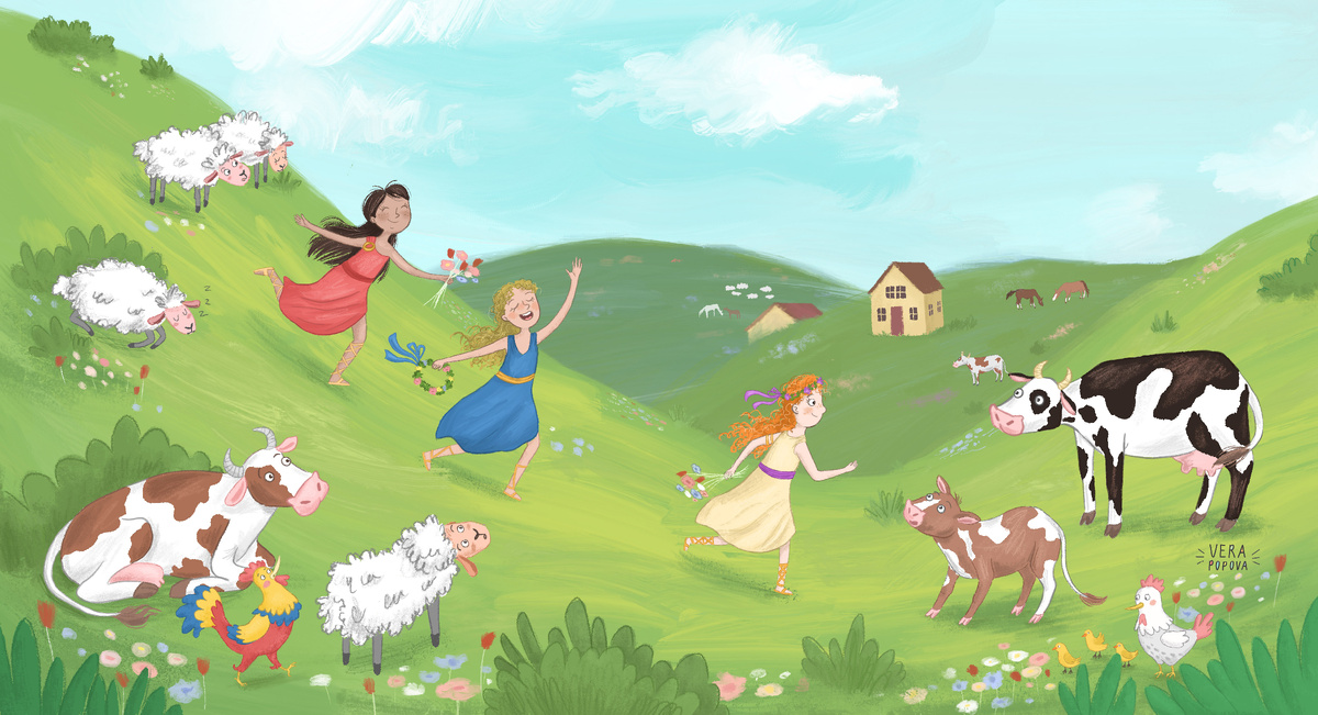 Моя иллюстрация для серии книг про знаки зодиака от Российского издательства Clever