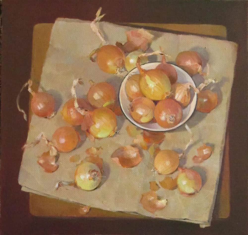 Лук. 2019 г. Холст, масло. 42 x 44 см
