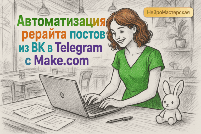    Автоматизация рерайта постов из ВК в Telegram с Make.com Оксана Солдатова