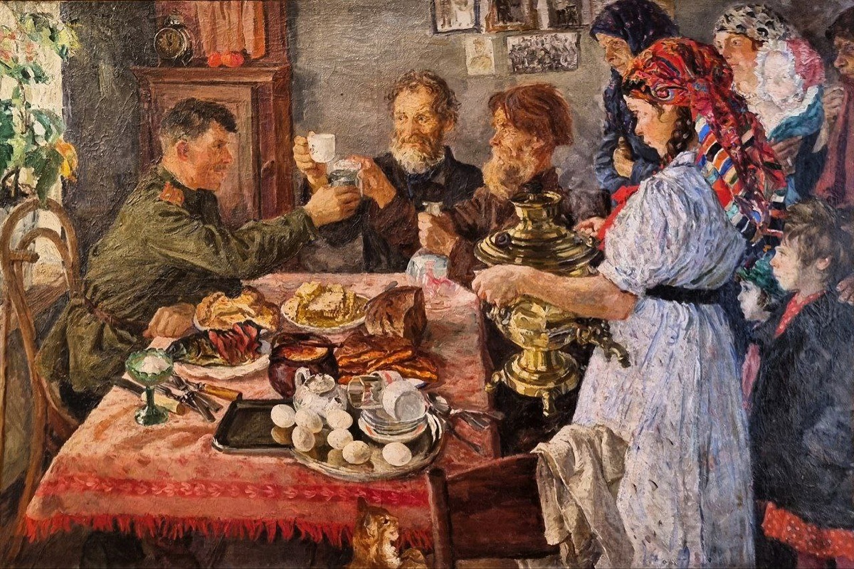 Аркадий Александрович Пластов 1893-1972Гость с фронта (Дорогой гость), 1944