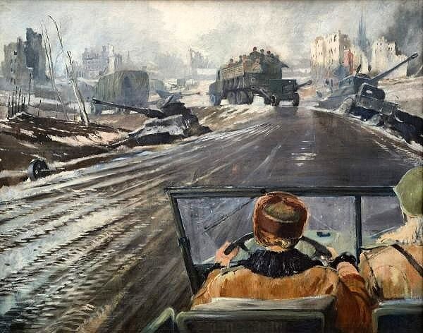 Пименов Ю.И.: Фронтовая дорога, 1944 Холст, масло, 100 х 123, Русский музей