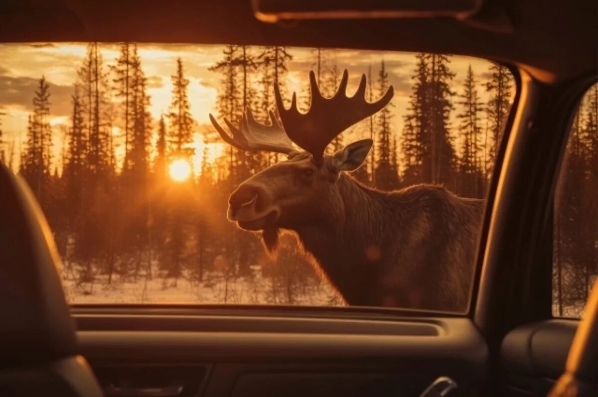    ГАИ предупреждает рязанских водителей о лосях на дорогах