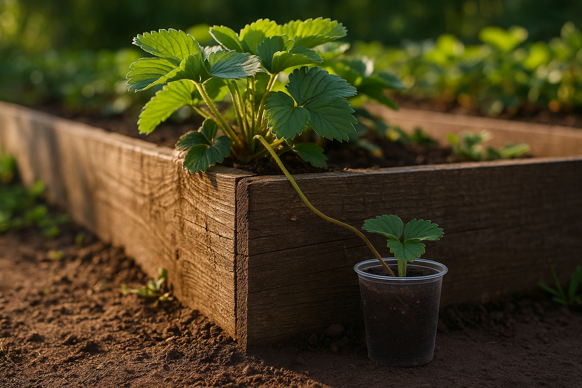 Размножение клубники усами