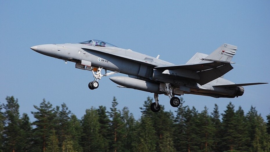    Истребитель F/A-18 Hornet ВВС Финляндии. Иллюстрация. Автор фото: wikimedia.org
