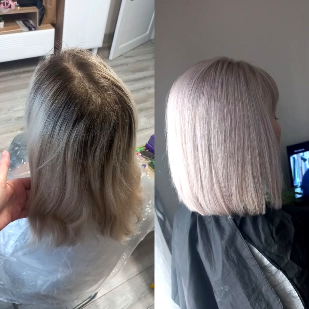 Переросший корень при тотальном блонде