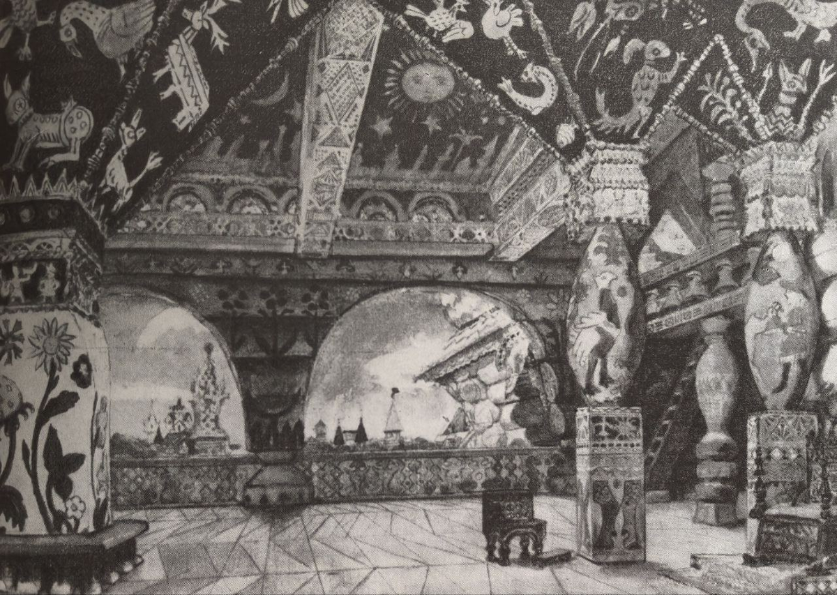 В. Васнецов. Палаты царя Бердея. Эскиз декорации к опере Н.А. Римского-Корсакова "Снегурочка", 1885 г. 