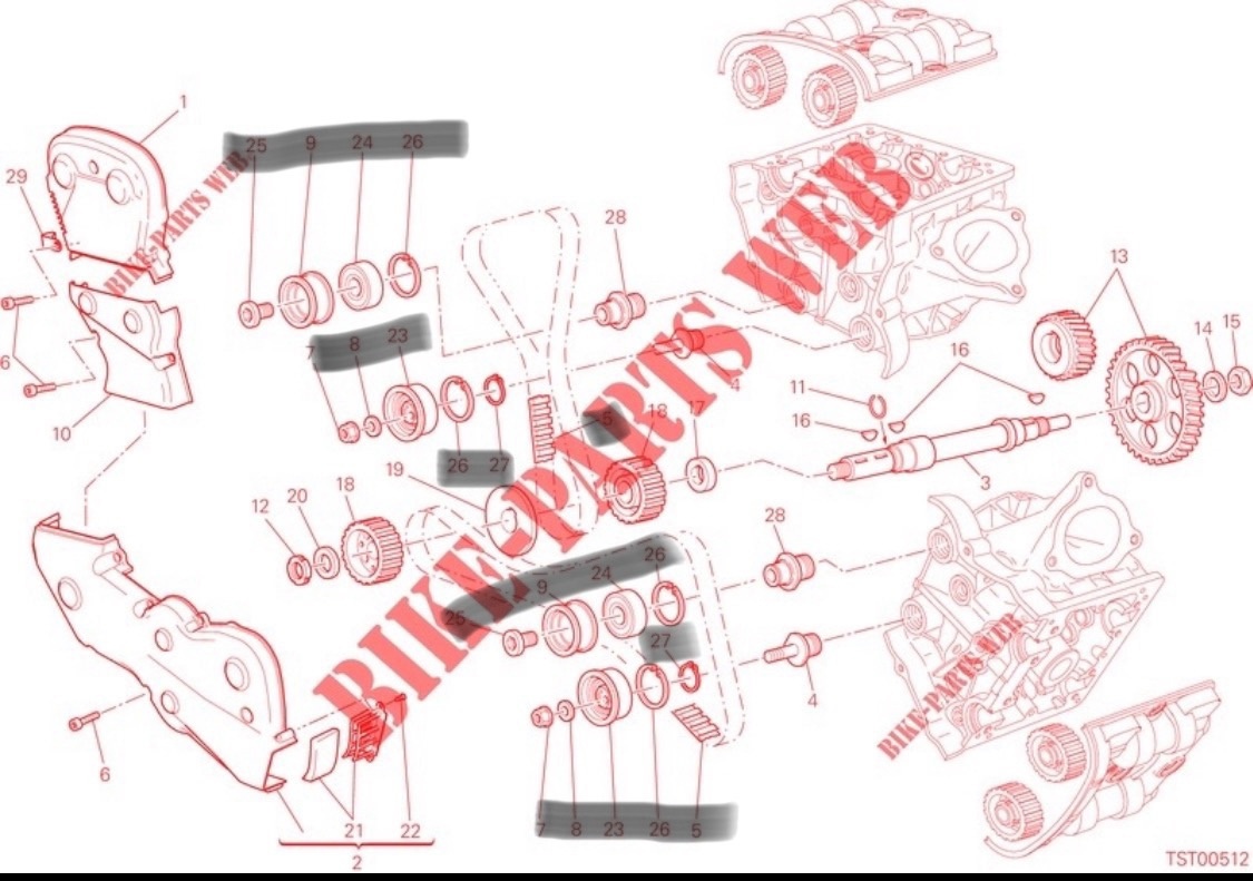 Запчасти для замены ремней и роликов на Ducati Hyperstrada