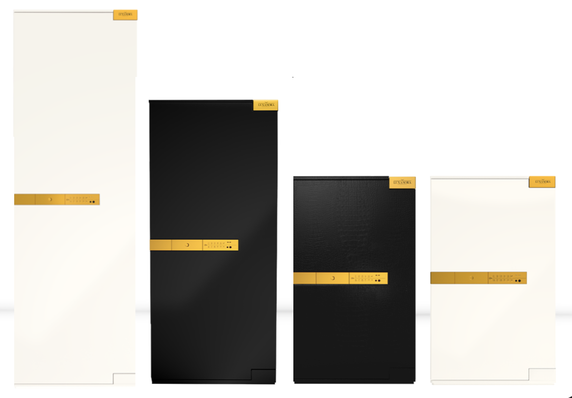 Серия Luxanora Bastione – всё те же Brixia Uno в эксклюзивной отделке с золотыми элементами в черно-белой окраске или кожаной отделке всего корпуса и двери