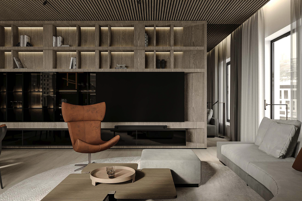 Дизайн-проект квартиры в ЖК Magnum с обилием дерева