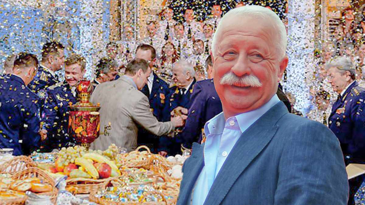 Фото: Ekaterina Bykova/Shutterstock/Fotodom (Леонид Якубович). Министерство обороны Российской Федерации/mil.ru (фон)