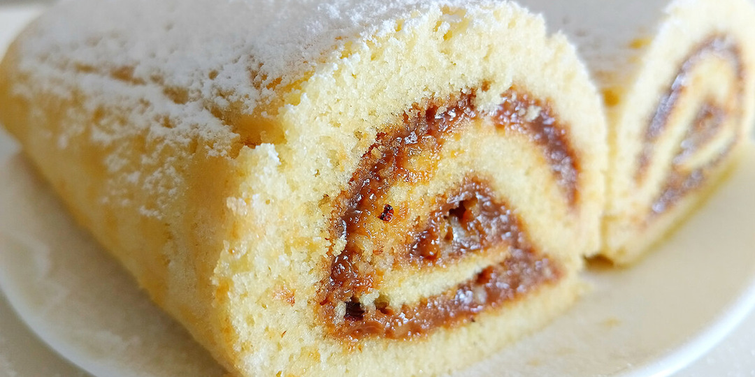 Домашний Рулет на ряженке из простых продуктов без крема!