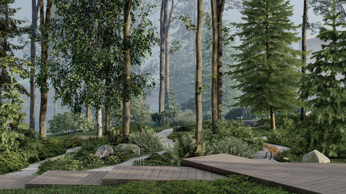 Визуализация проекта "Лесной сад" в Луге