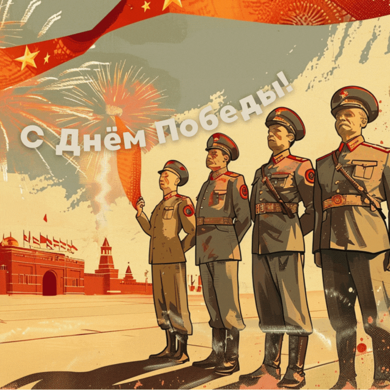 «Известия»
Советский стиль: поздравление с 9 Мая на фоне Кремля