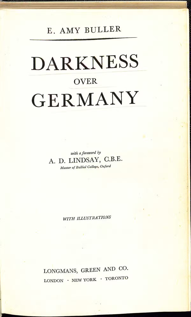 "Тьма над Германией" Эми Буллер.