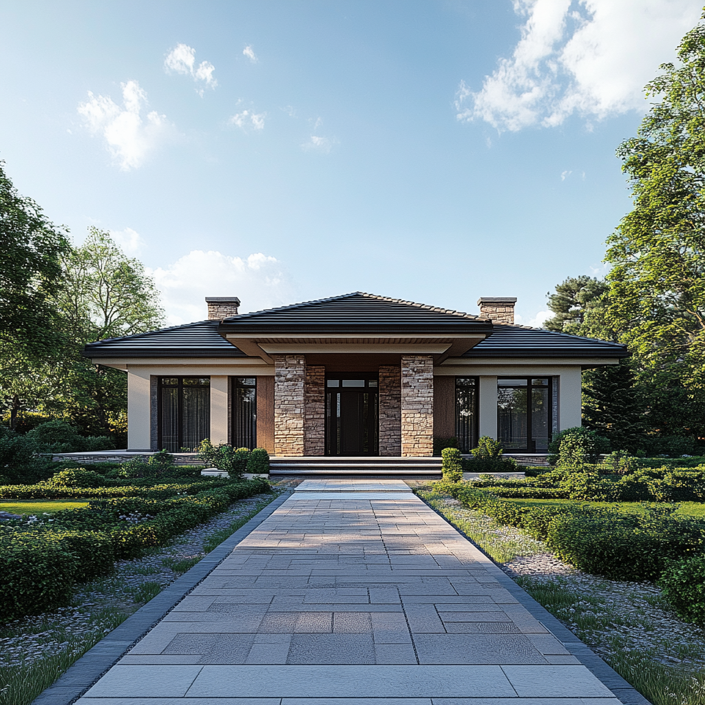 1. Современный одноэтажный дом