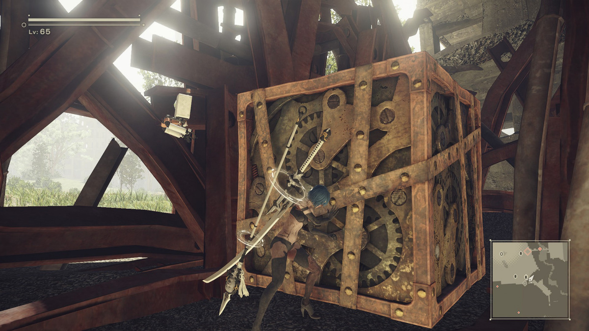 NieR: Automata | A2 толкает куб