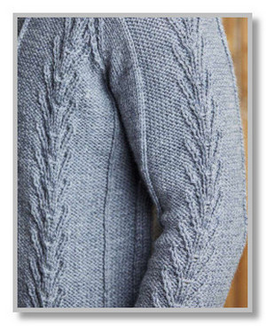 Пуловер-реглан с застежкой поло и рельефными узорами. Размер XS [S:M:L:XL:XXL:2XL]