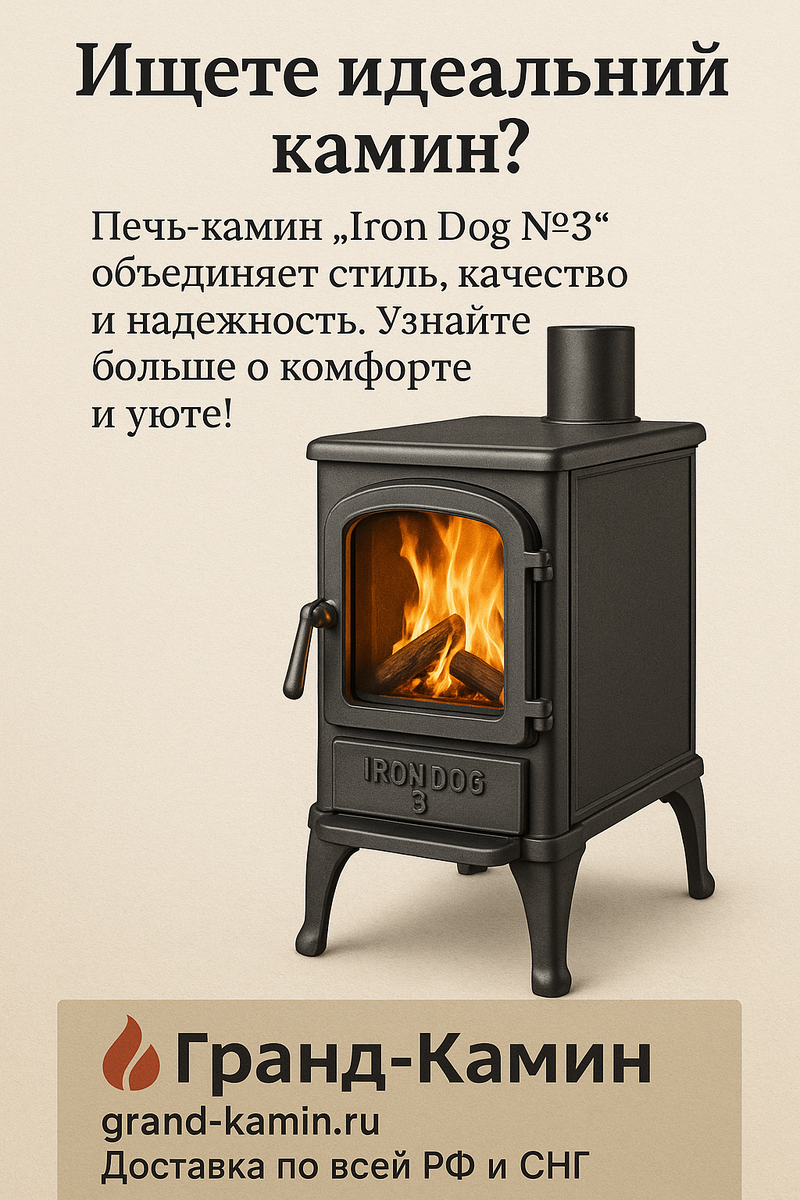    Печь-камин Iron Dog №3: Почему ваш дом нуждается в этом центре уюта и стиля прямо сейчас Kamin