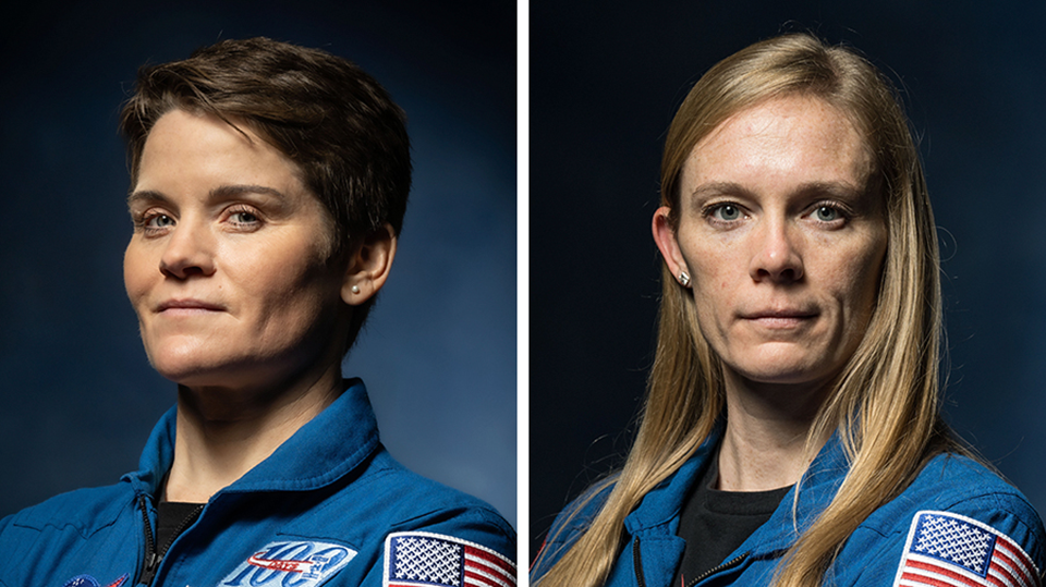 Выходящие астронавты Энн Макклейн и Николь Эрс. Фото: nasa/blog/com