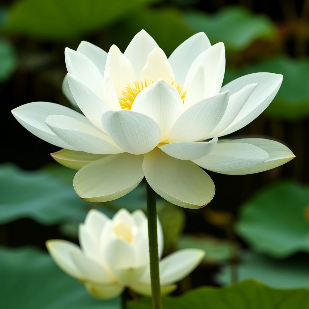 Белый лотос. Картинка создана автором в Шедеврум