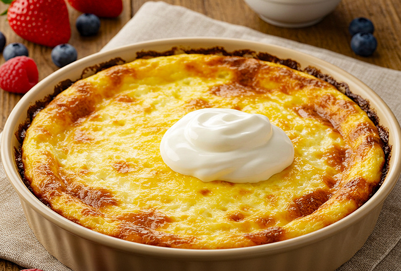 Нежнейшая творожная запеканка - простой пошаговый рецепт