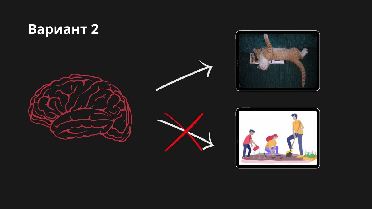 Мозг не считает предлагаемую трату энергии достойной внимания и выбирает ленность.