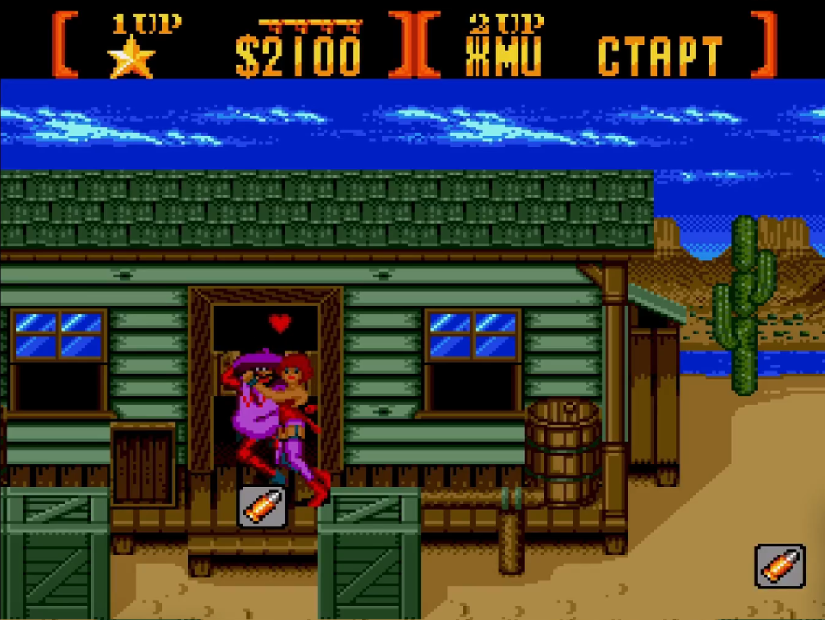 Sunset Riders Sega Mega Drive выходим из бара
