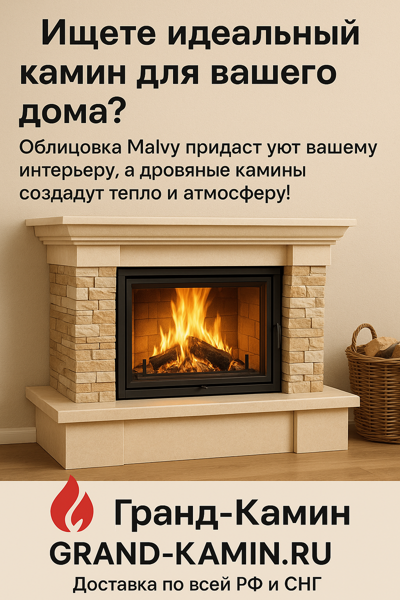    Каминная облицовка Malvy как ключ к уюту: выбираем идеальный дровяной камин для вашего дома Kamin
