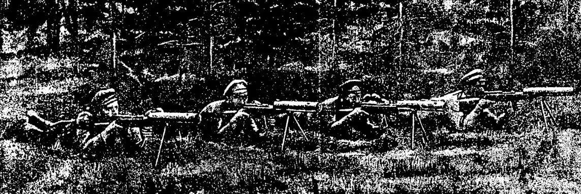 Испытания ручных пулеметов Федорова-Дегтярева.