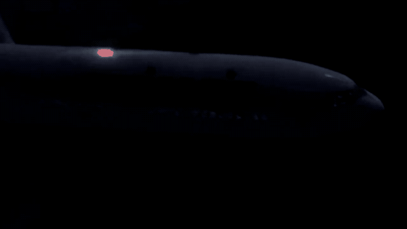 Анимация последних мгновений полёта Swissair 111, показанная в телешоу «Mayday/Расследование авиакатастроф». Обратите внимание, что в шоу самолёт накренился в другую сторону.
